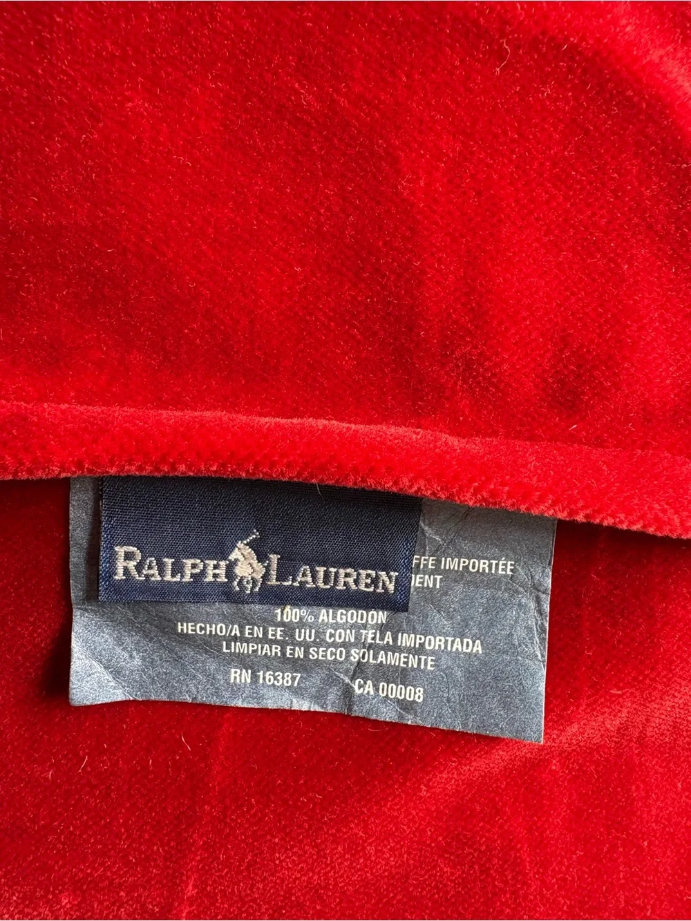 Ralph Lauren Red Velvet Ruffled Pillow Shams Set of Two